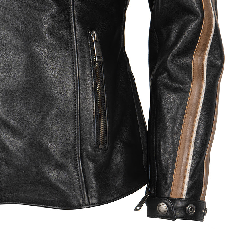 Helstons - Blouson femme Jade Cuir Rag Noir / Marron