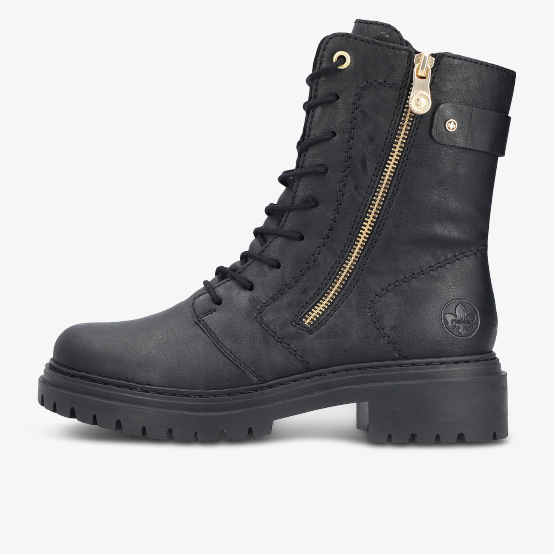 rieker Damen Biker Boots schwarz