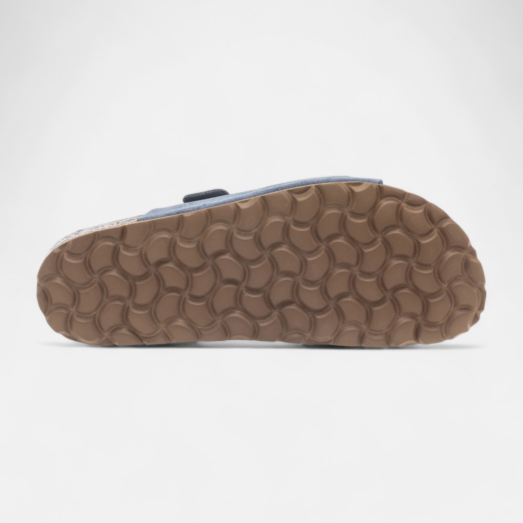 Mules semelle liège Femme en cuir bleu marine