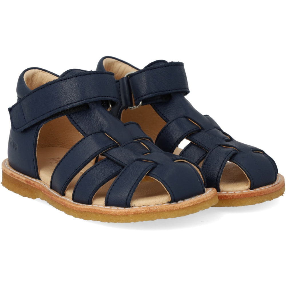 Køb Angulus Navy Begynder Sandal Med Velcrolukning