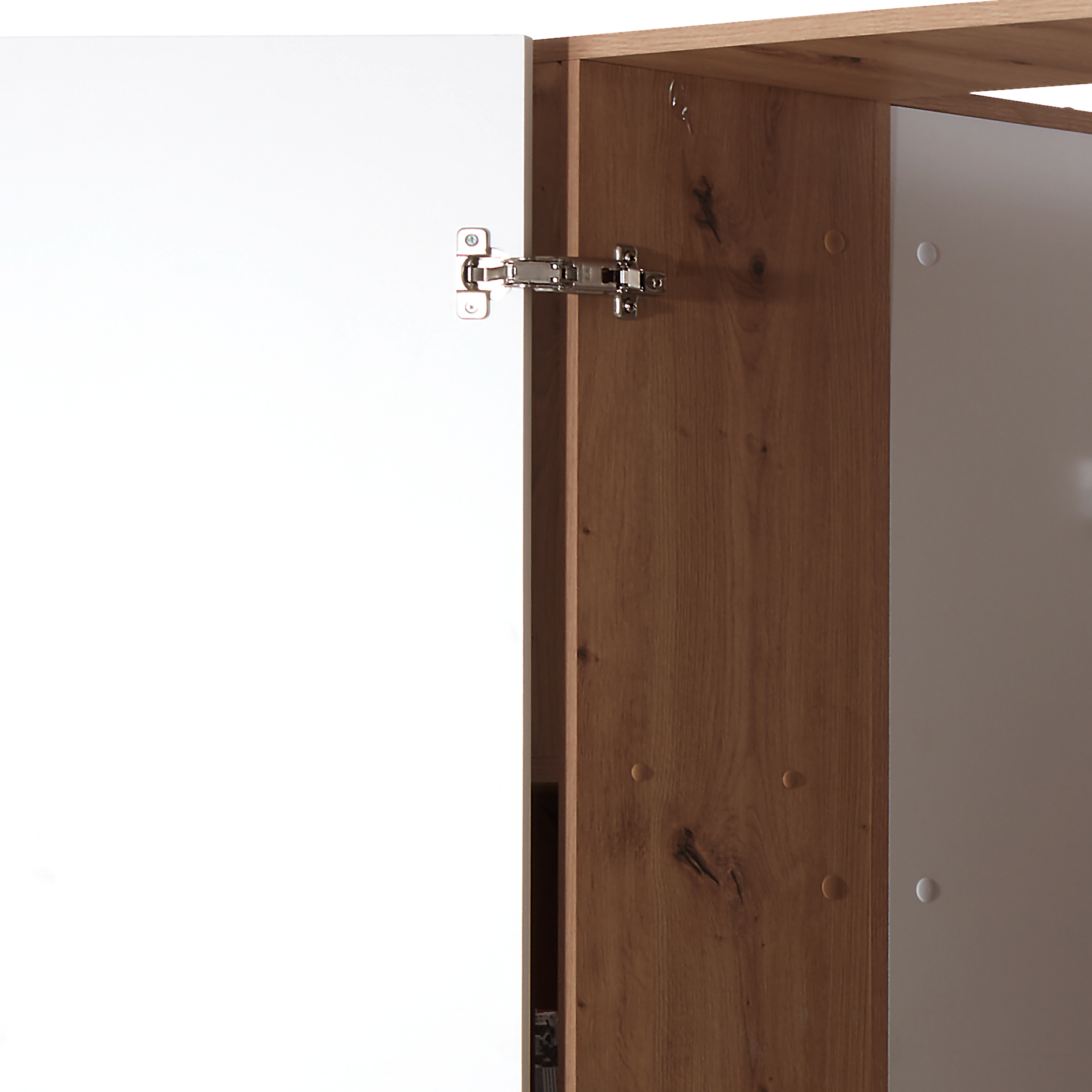 Eckschrank - Artisan Eiche-alpinweiß - begehbar
