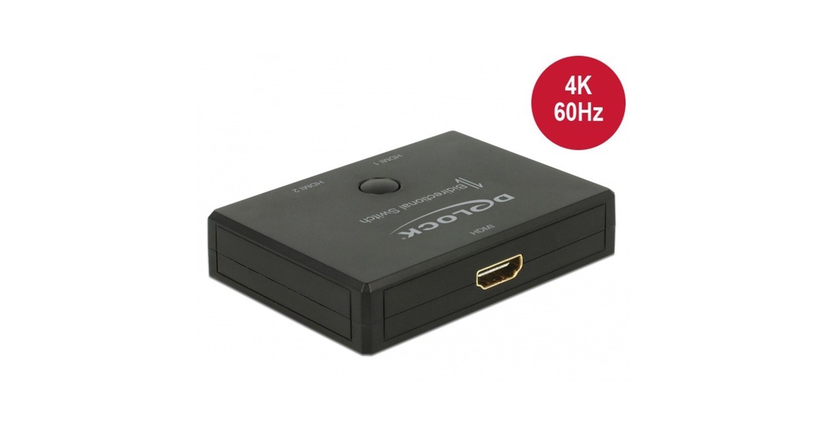 DeLOCKHDMI 2 - 1 Switch bidirectional 4K 60 Hz hdmi switch  (Zwart)