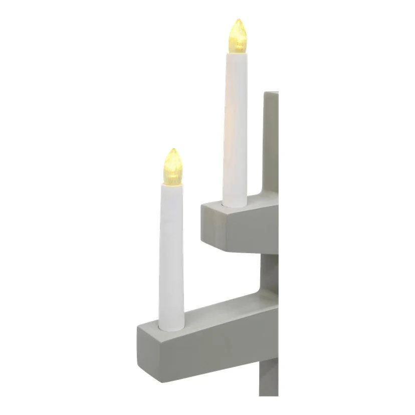 Grå adventslysestake LED 48 cm