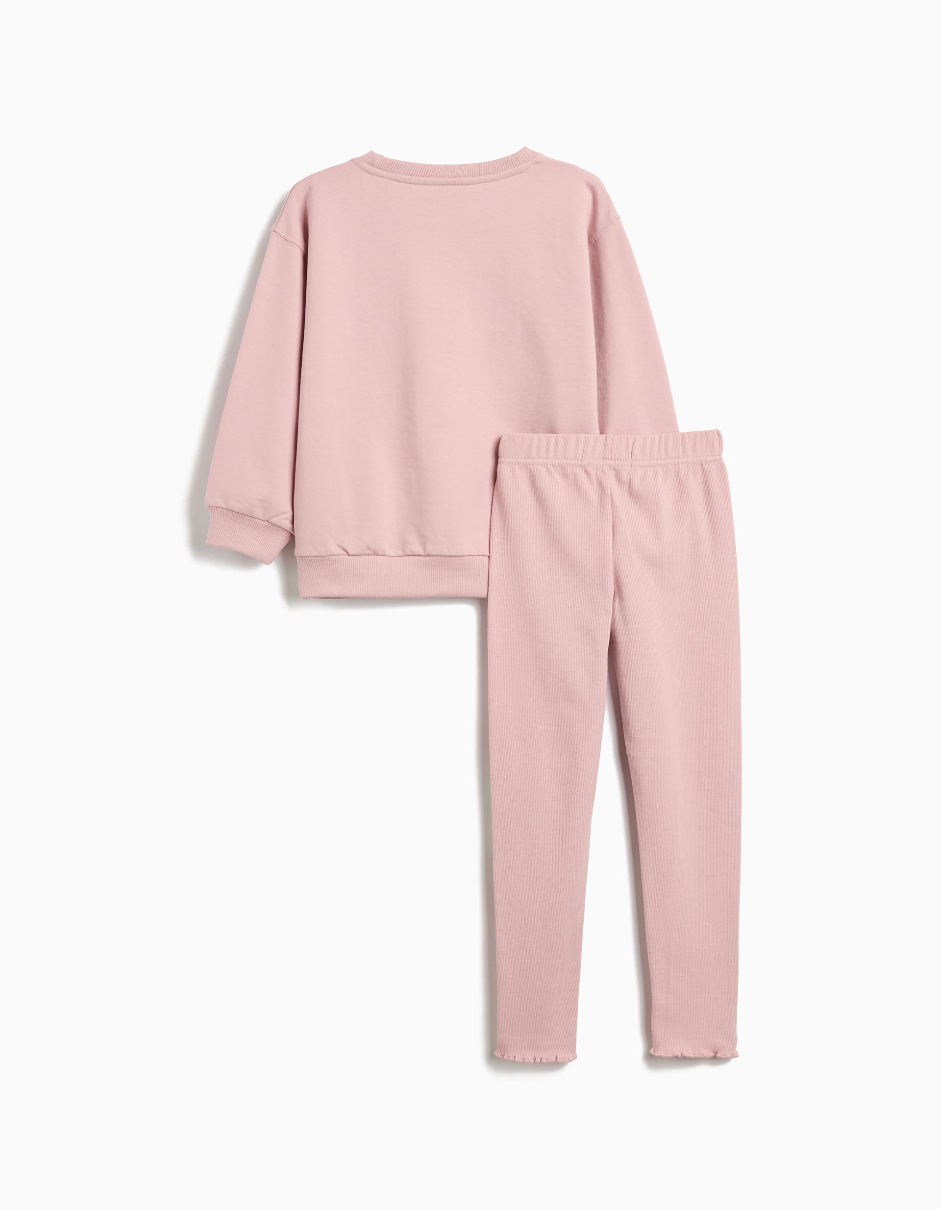 Conjunto Sweatshirt e Leggings, Menina, Rosa Claro