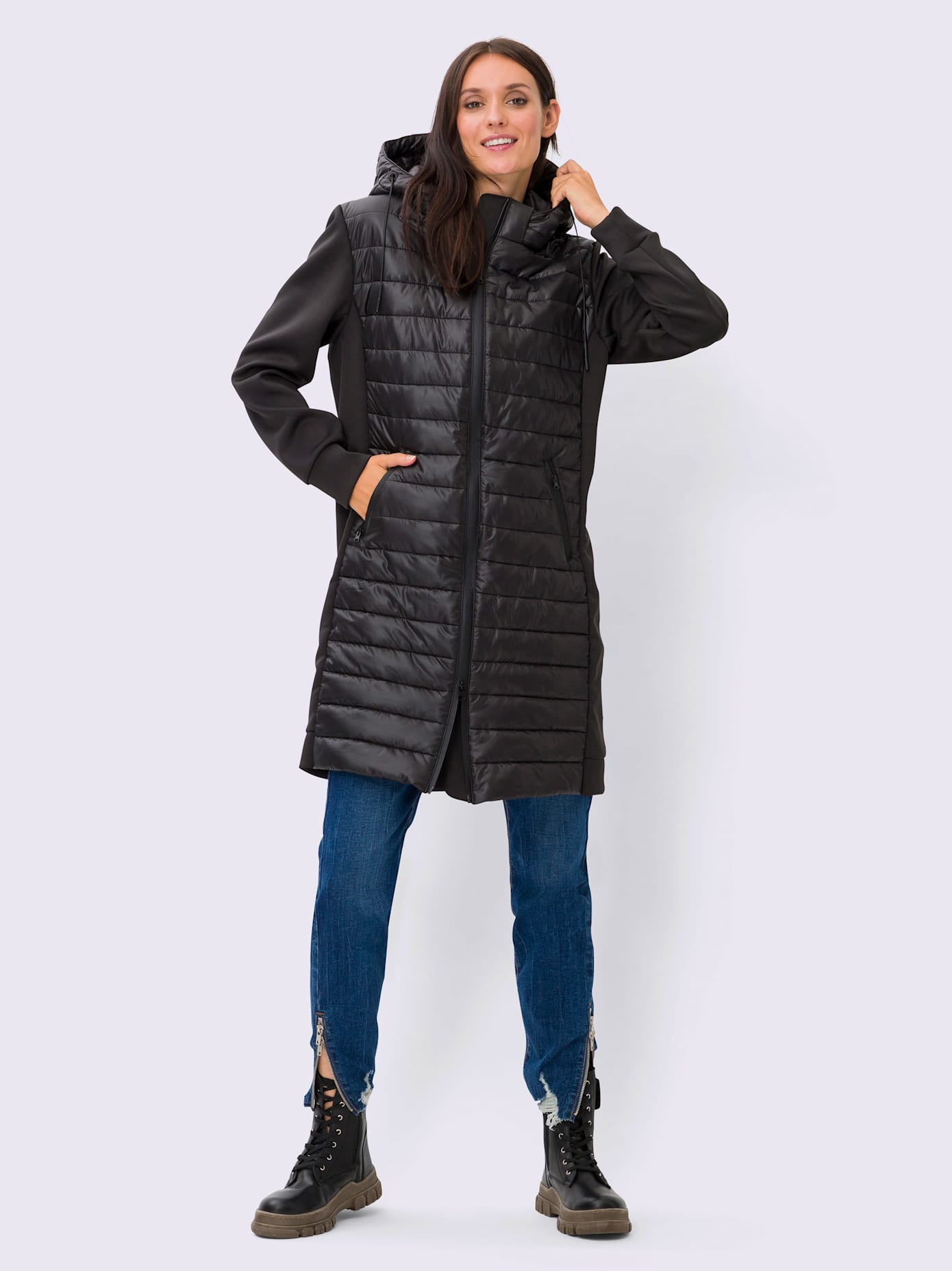 Manteau motif matelassé