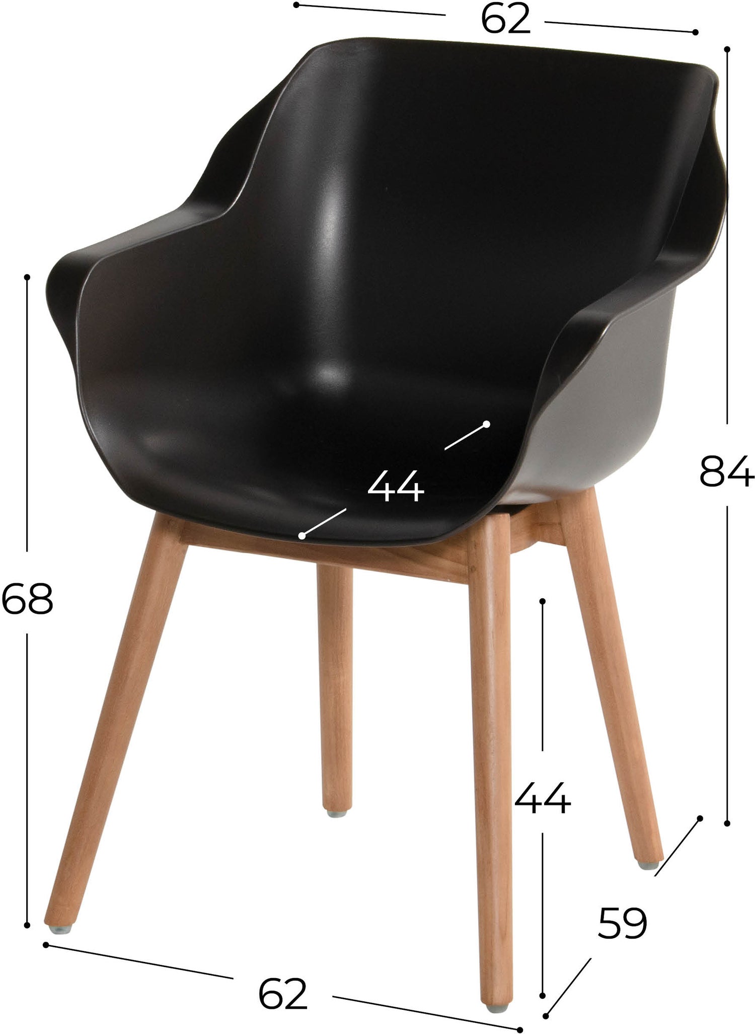 Hartman kuipstoel Sophie Studio bruin / teak