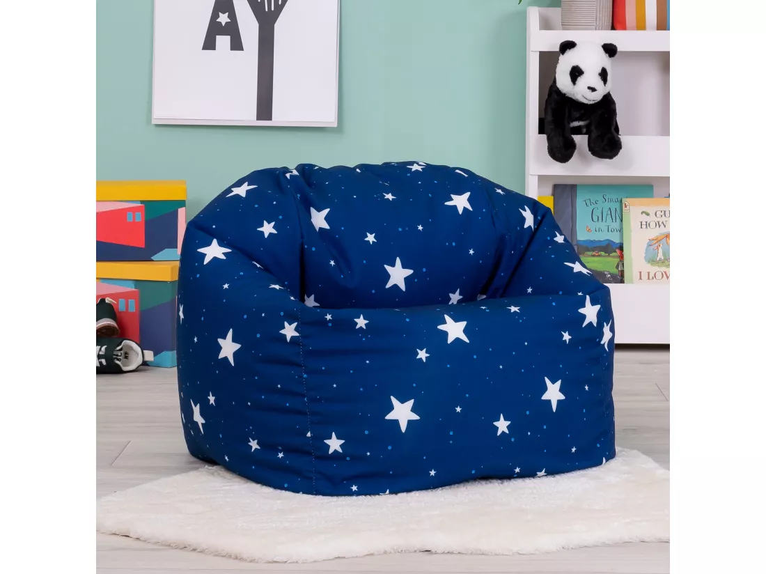Pouf fauteuil pour enfants bleu marine