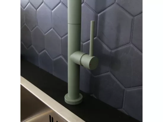 Portofino mitigeur évier à douchette extractible gris vert - Essebagno