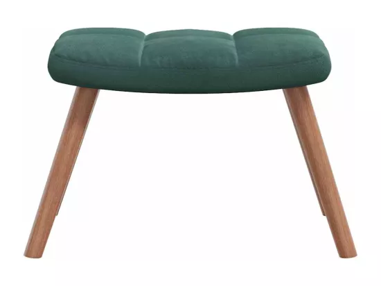 Chaise à bascule avec repose-pied Vert foncé Velours