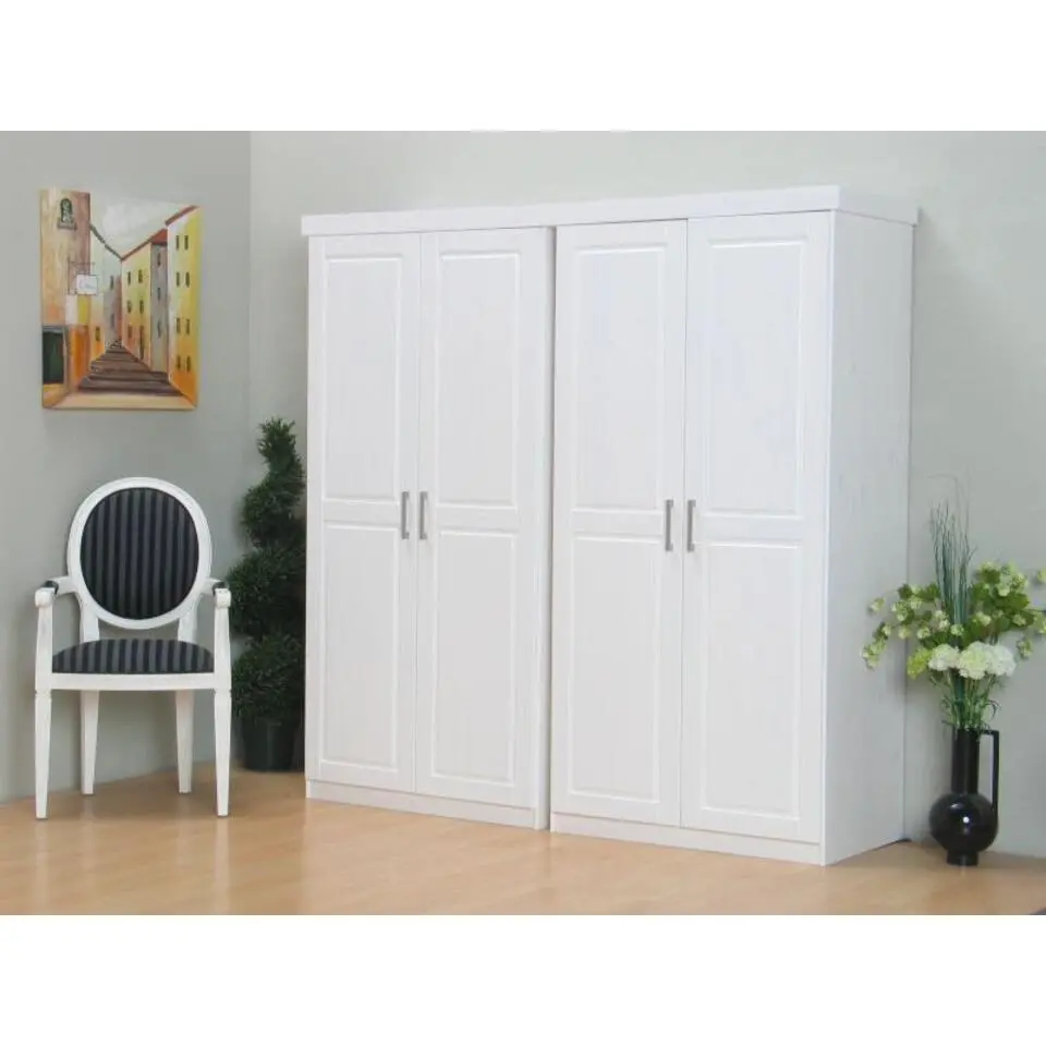 Hioshop 4deurs kast wit 2x2 Oslo kledingkast