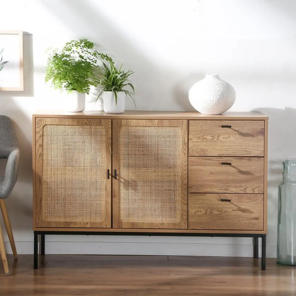 CALICOSY - Dressoir JAYA - Licht hout - 80x120x40 cm
