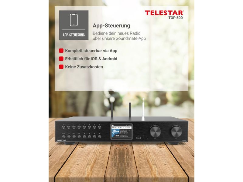 Telestar Netzwerk-Audioplayer TOP 500 Schwarz HiFi-Tuner mit DAB /FM und Internetradio