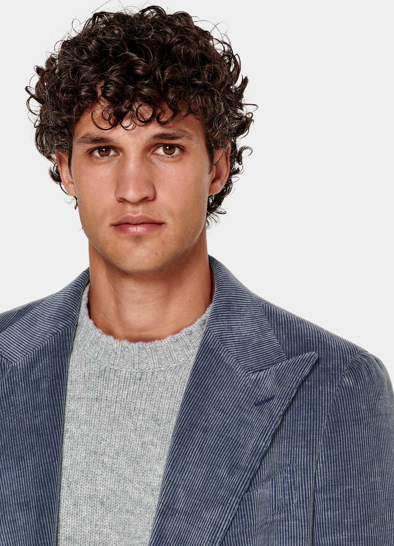 Costume Havana coupe Tailored bleu moyen