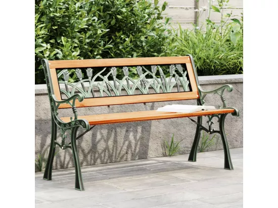 Banc de jardin 116 cm bois de sapin massif et acier