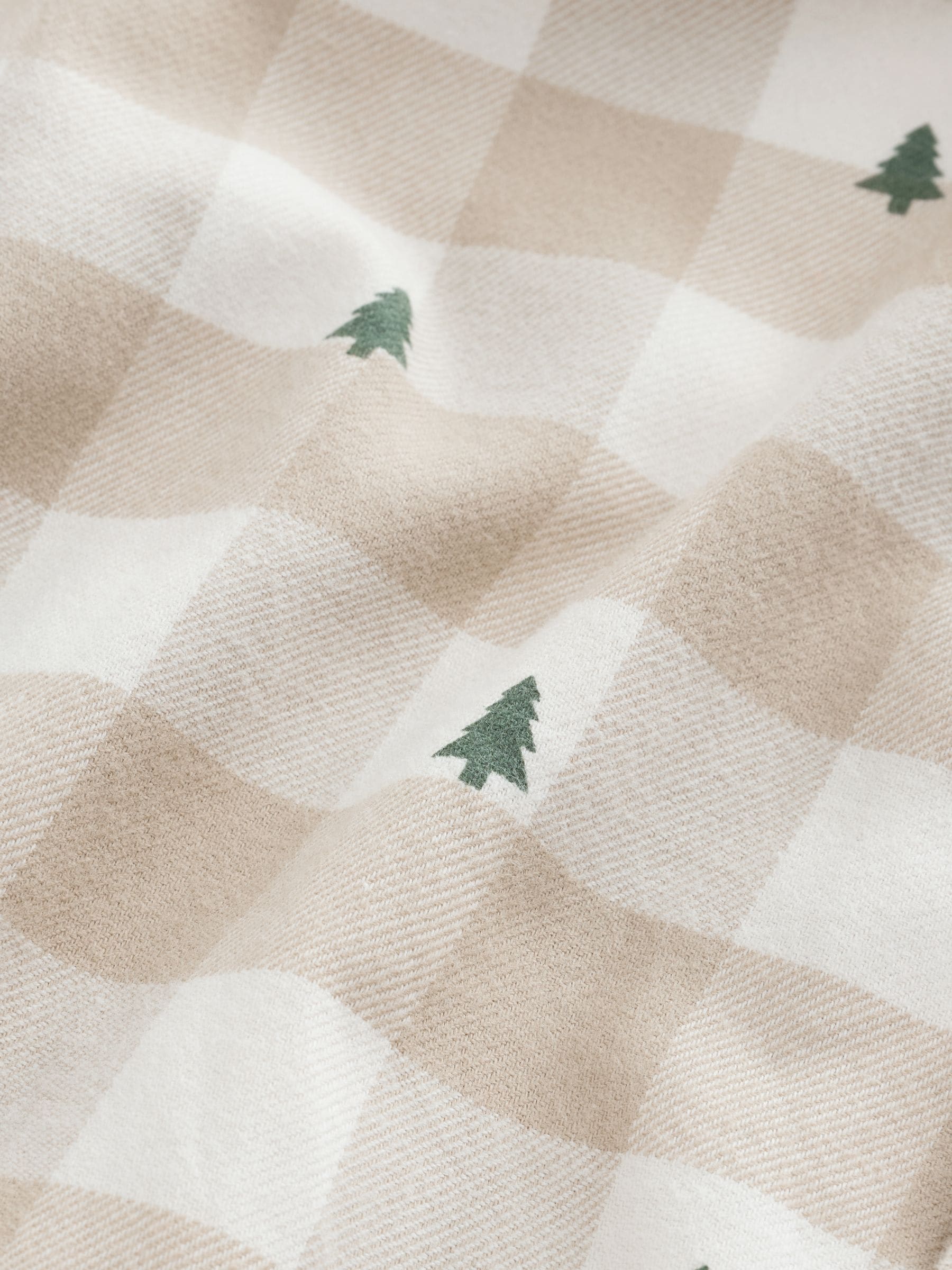 Neutraal geruit - Bijpassende familie Kerstmis Knoopsluiting Pyjama's