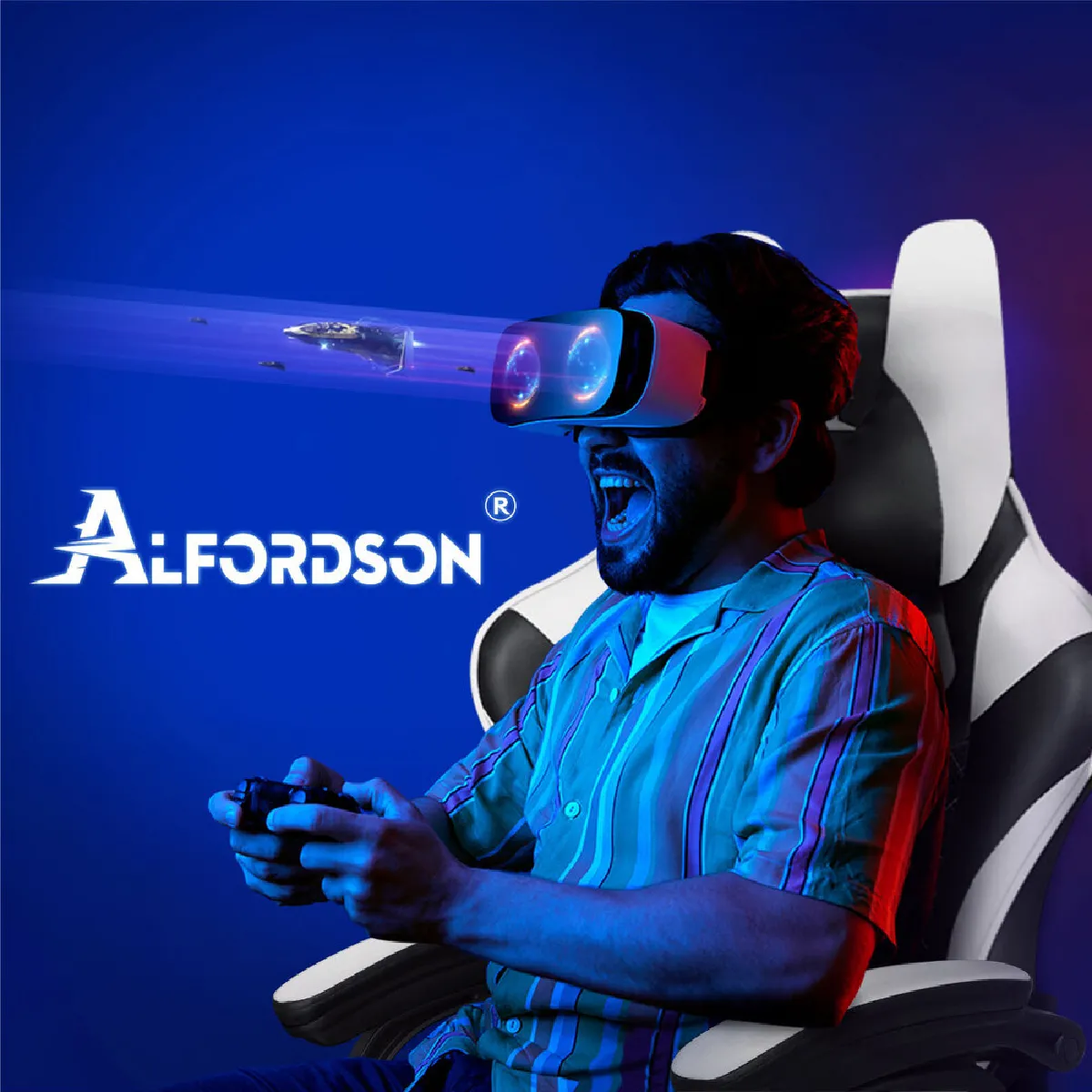 ALFORDSON Racer Noir/Blanc