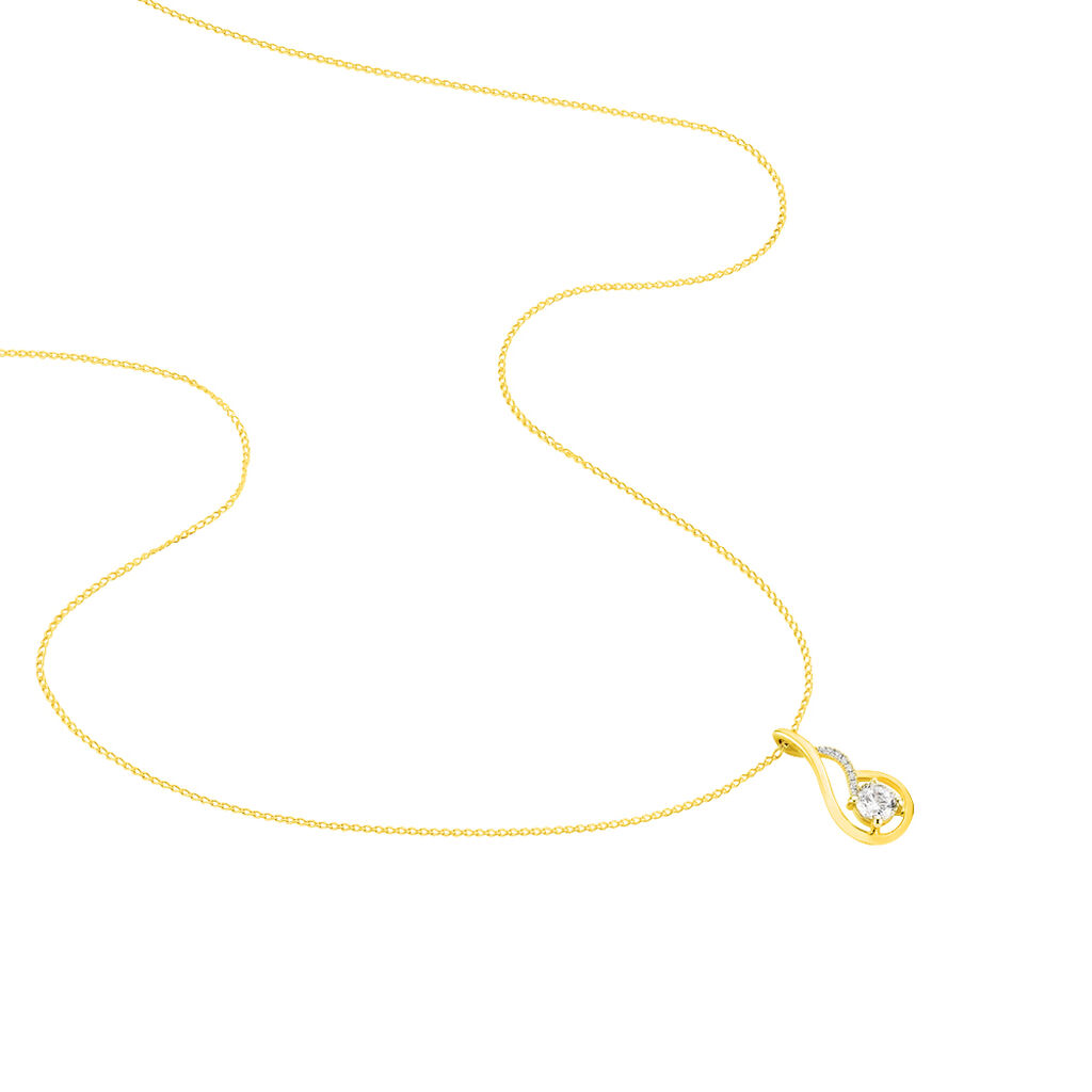 Collier Koline Or Jaune Oxyde De Zirconium