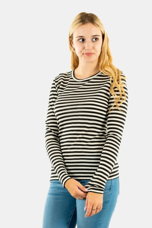 pull hiver ichi jilva stripe 194008 black
