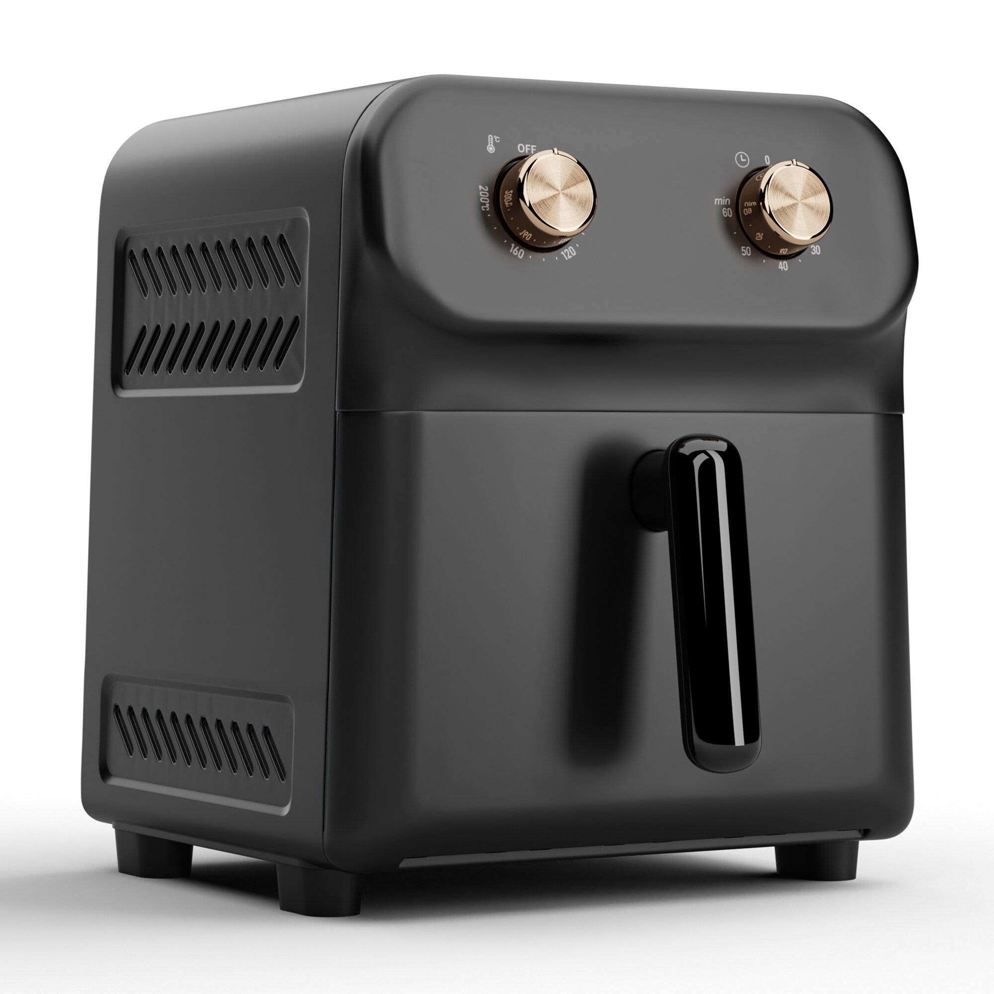 AeroCrisp 6 Heißluftfritteuse, 1700 W, 6 Liter, Drehknöpfe Schwarz 6 Liter