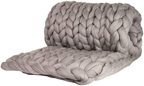 Wolldecke Cosima Chunky Knit small 80x130cm, hellgrau