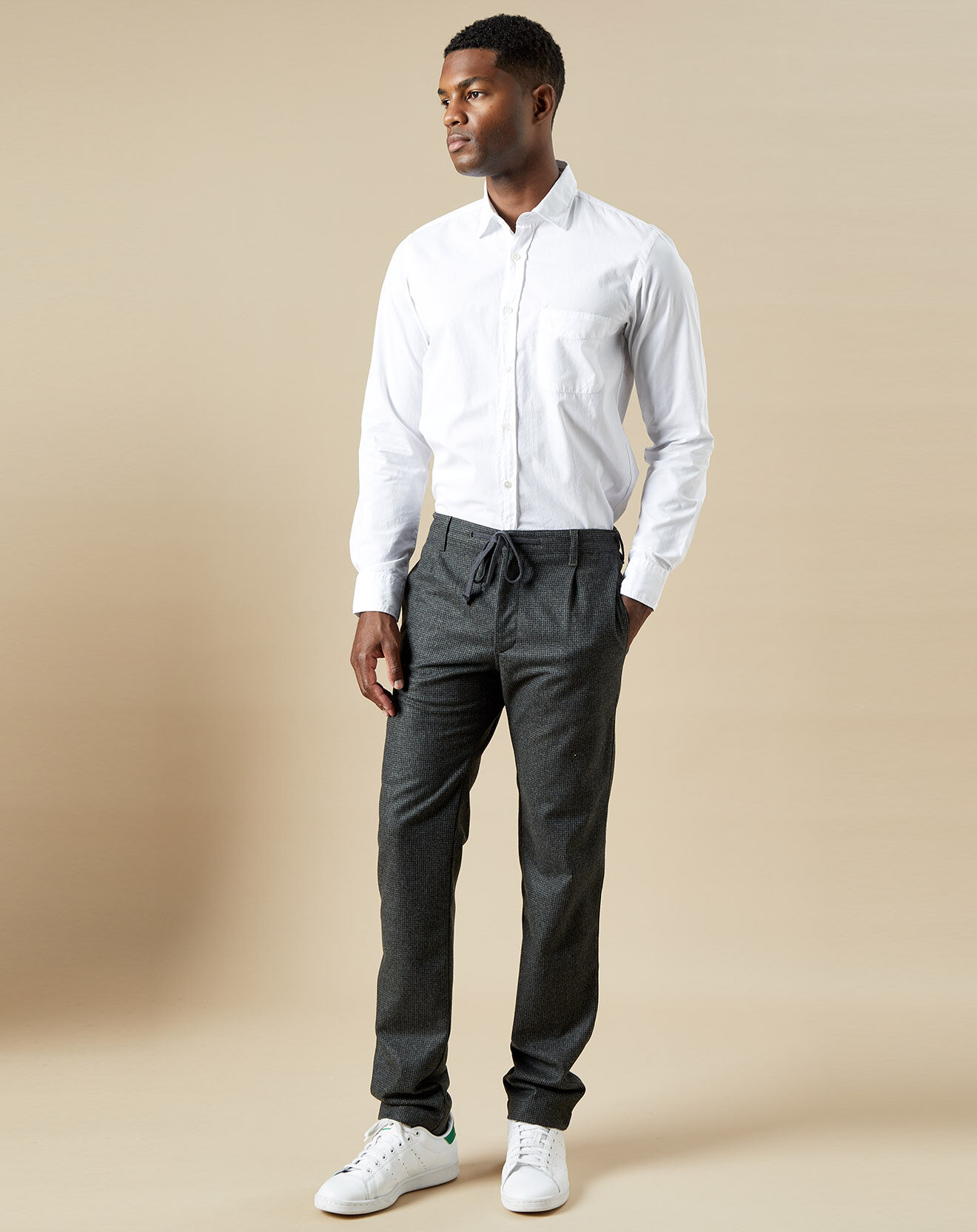 Hartford Chemise slim Storm Pat blanche