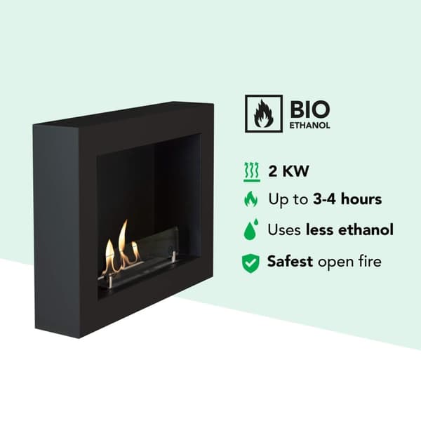 Serra bio-etanol veggovn - Sort - Mood peis - 1,5 KW varme