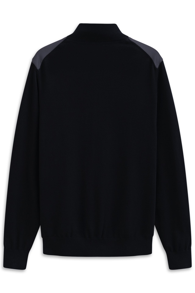 bugatti Strickjacke »Regular Fit«, mit Stehkragen und Reissverschlusstaschen
