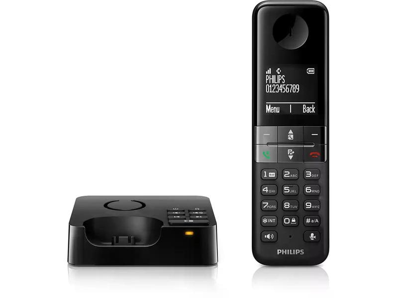Philips Schnurlostelefon D4751B Schwarz Schnurlostelefon mit Anrufbeantworter