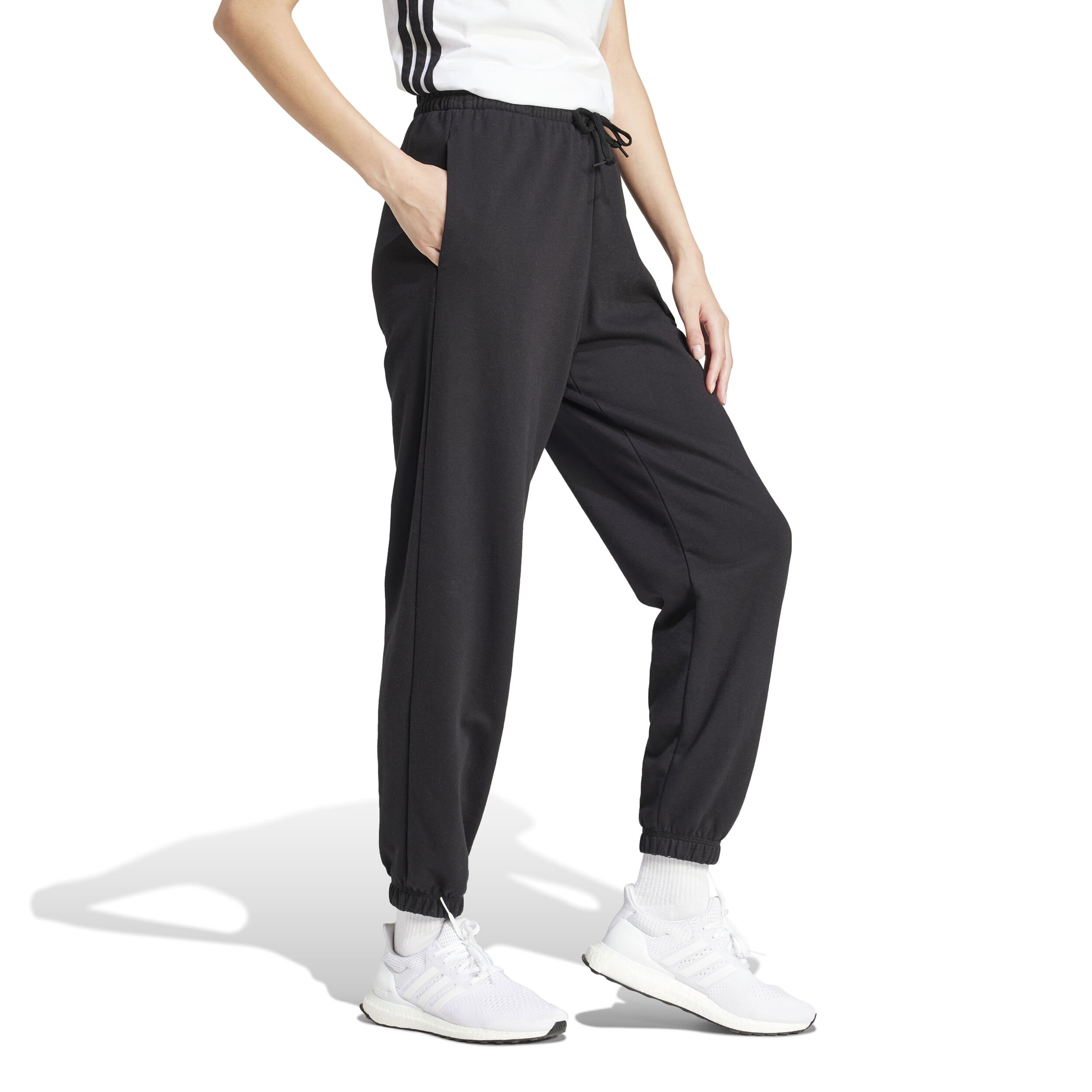 adidas Essentials Small Logo Cuffed Pantalon Survêtement Femmes - Noir
