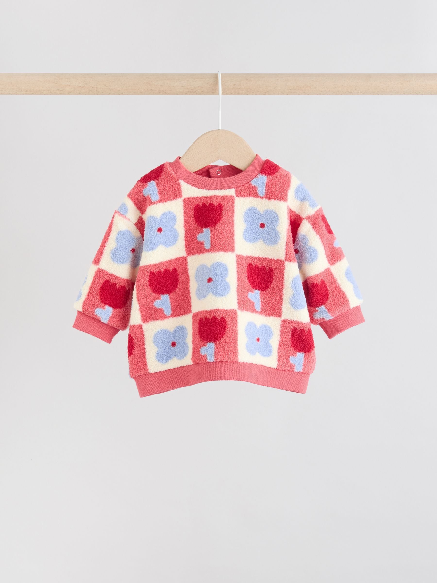 Rood/paars geruit - 2 -delige Set van Fleece Tops en Leggings voor Baby''s (0mnd-2jr)