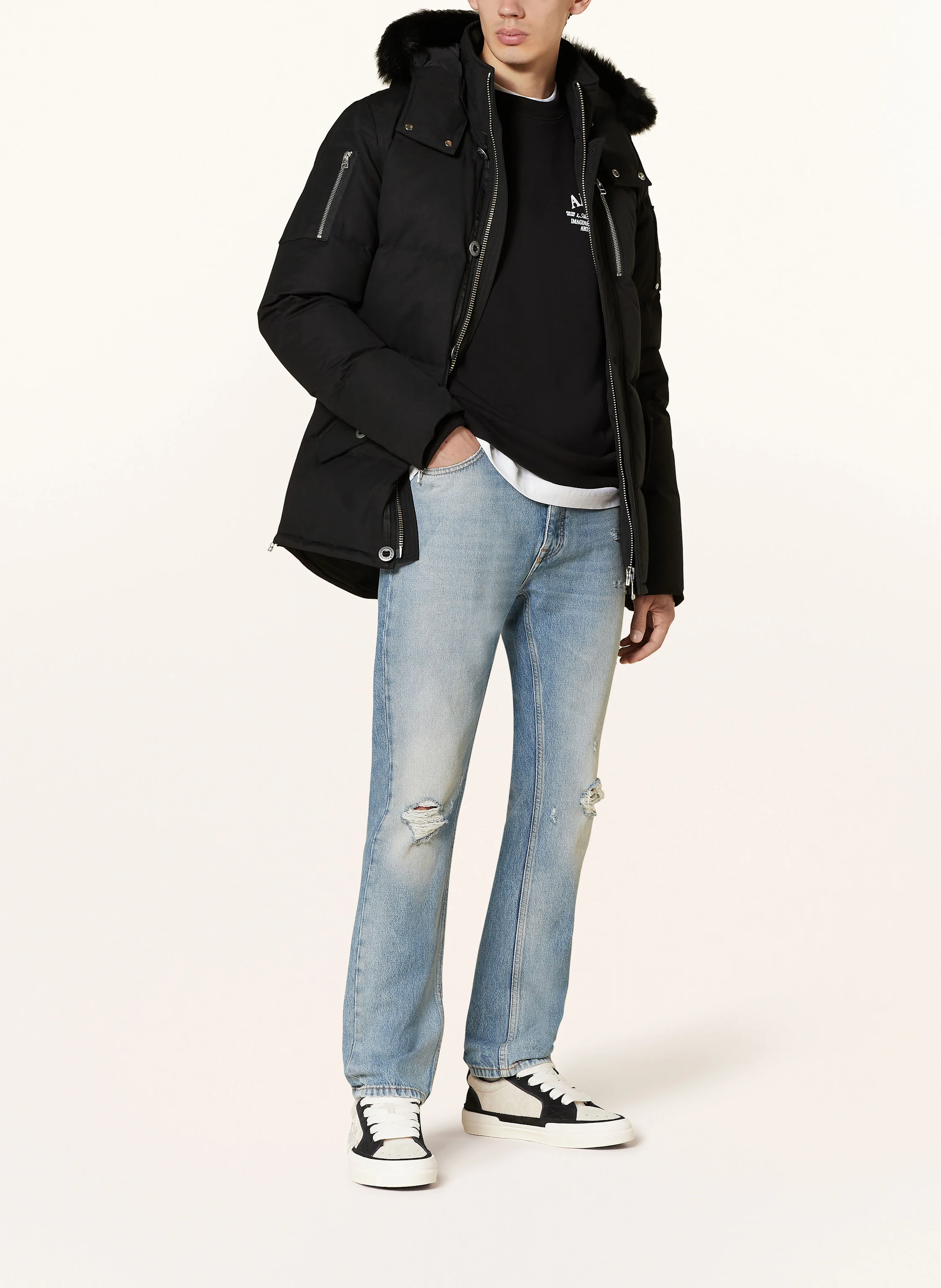 MOOSE KNUCKLES Daunenjacke 3Q mit abnehmbarer Kapuze und Kunstpelz
