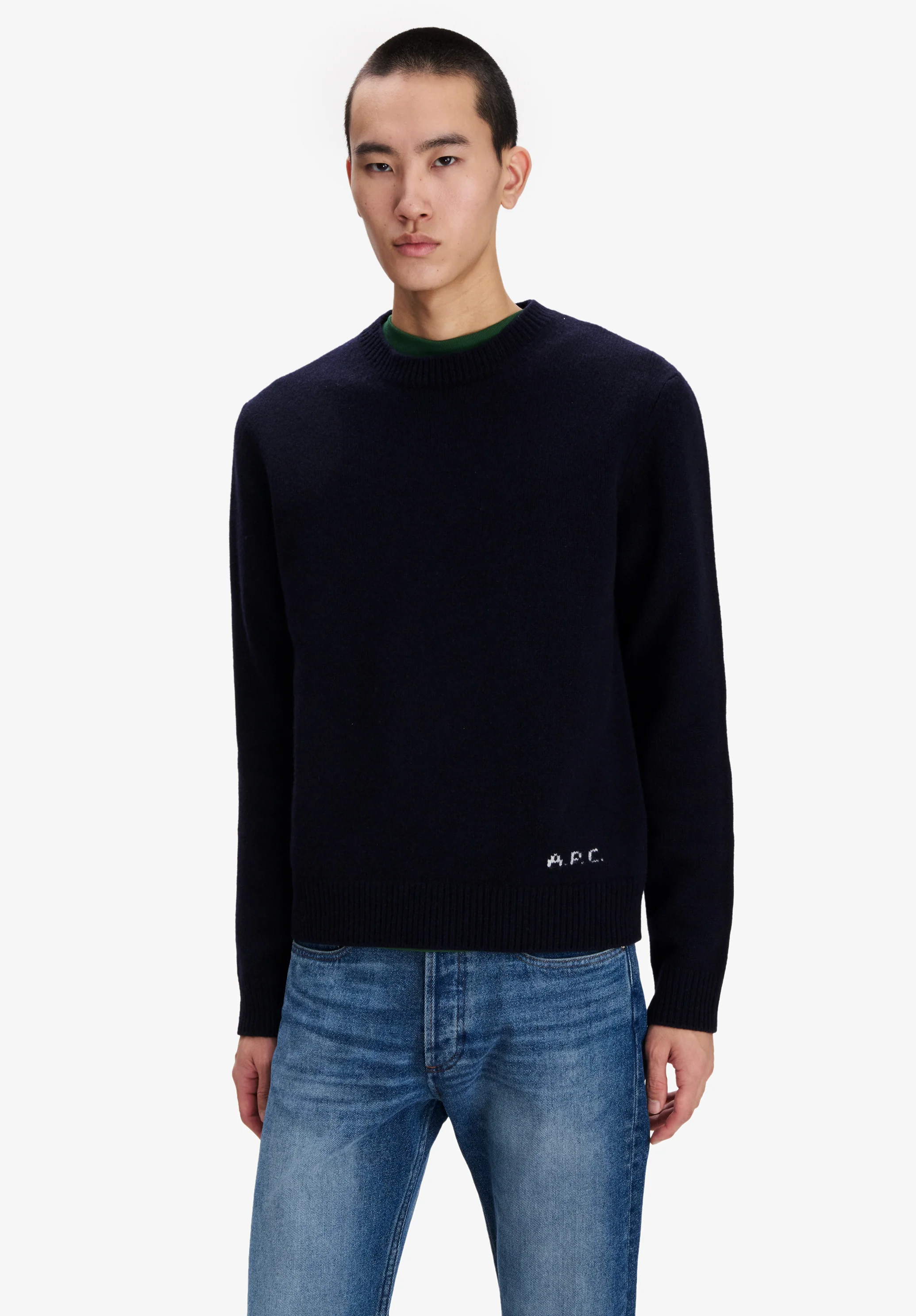 Pull ample en laine bleu marine - Dark navy