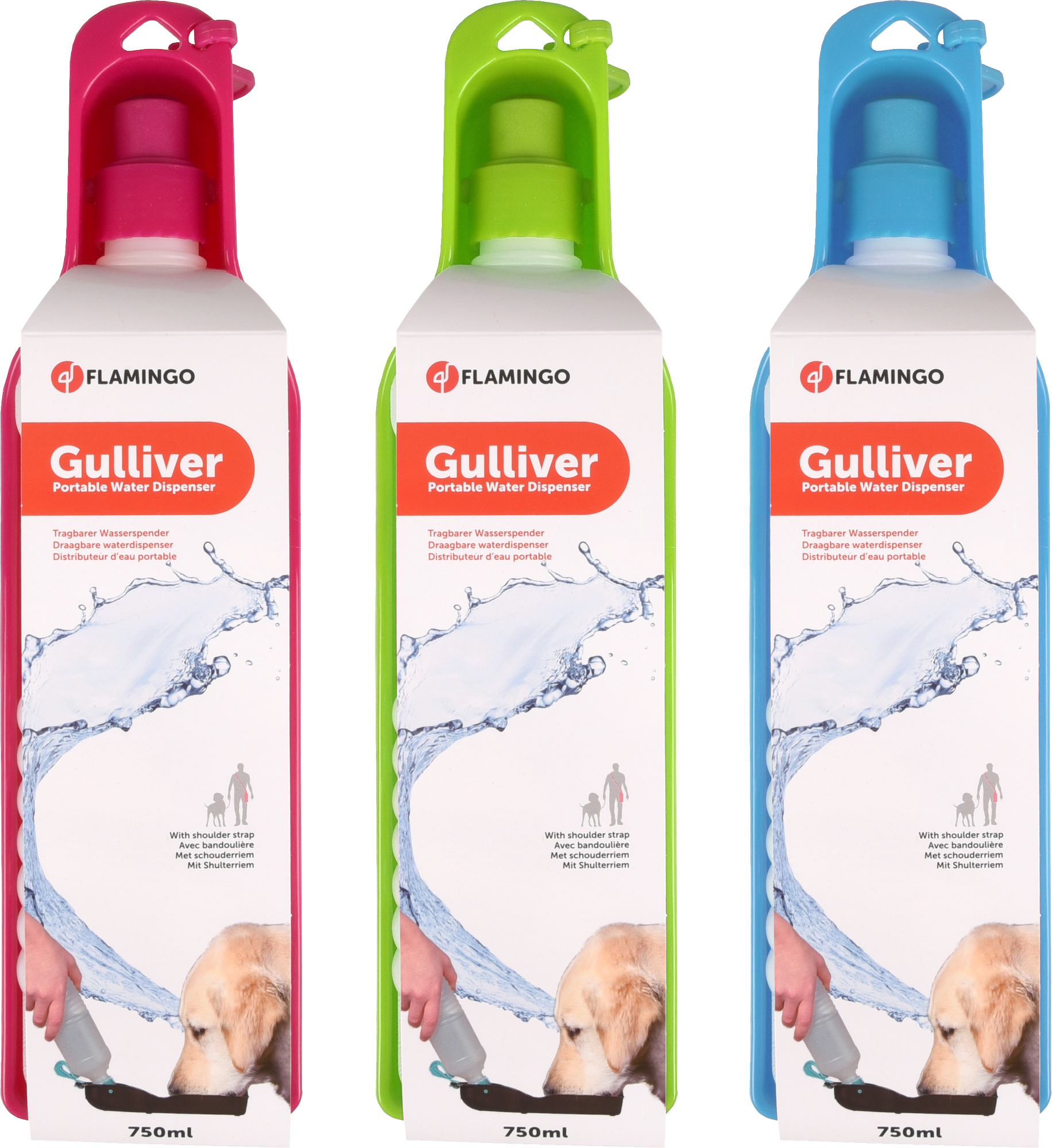 Flamingo f-512287 - Bouteille Gourde avec Gamelle Intégrée pour Chiens