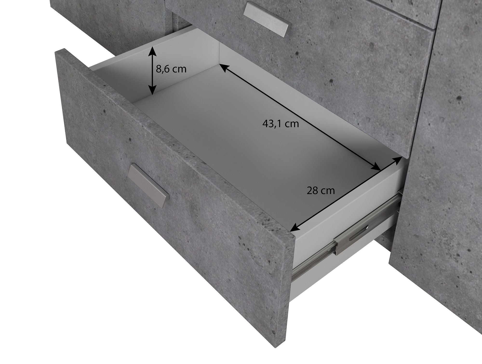 Bello - Dressoir - Eiken/antraciet - 180x38x80 cm