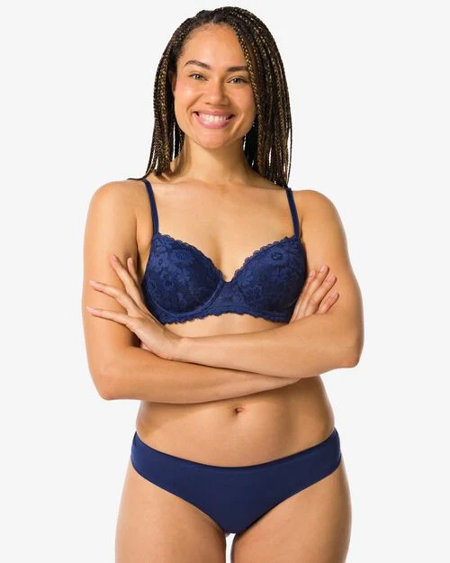 string seconde peau micro bleu foncé