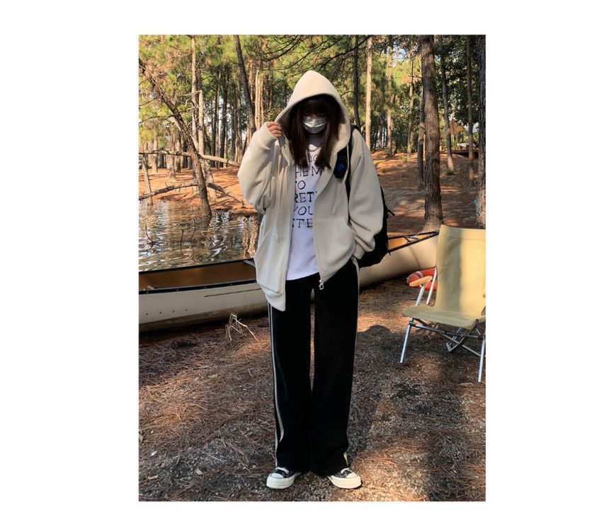 aistera - Effen oversized hoodie met rits