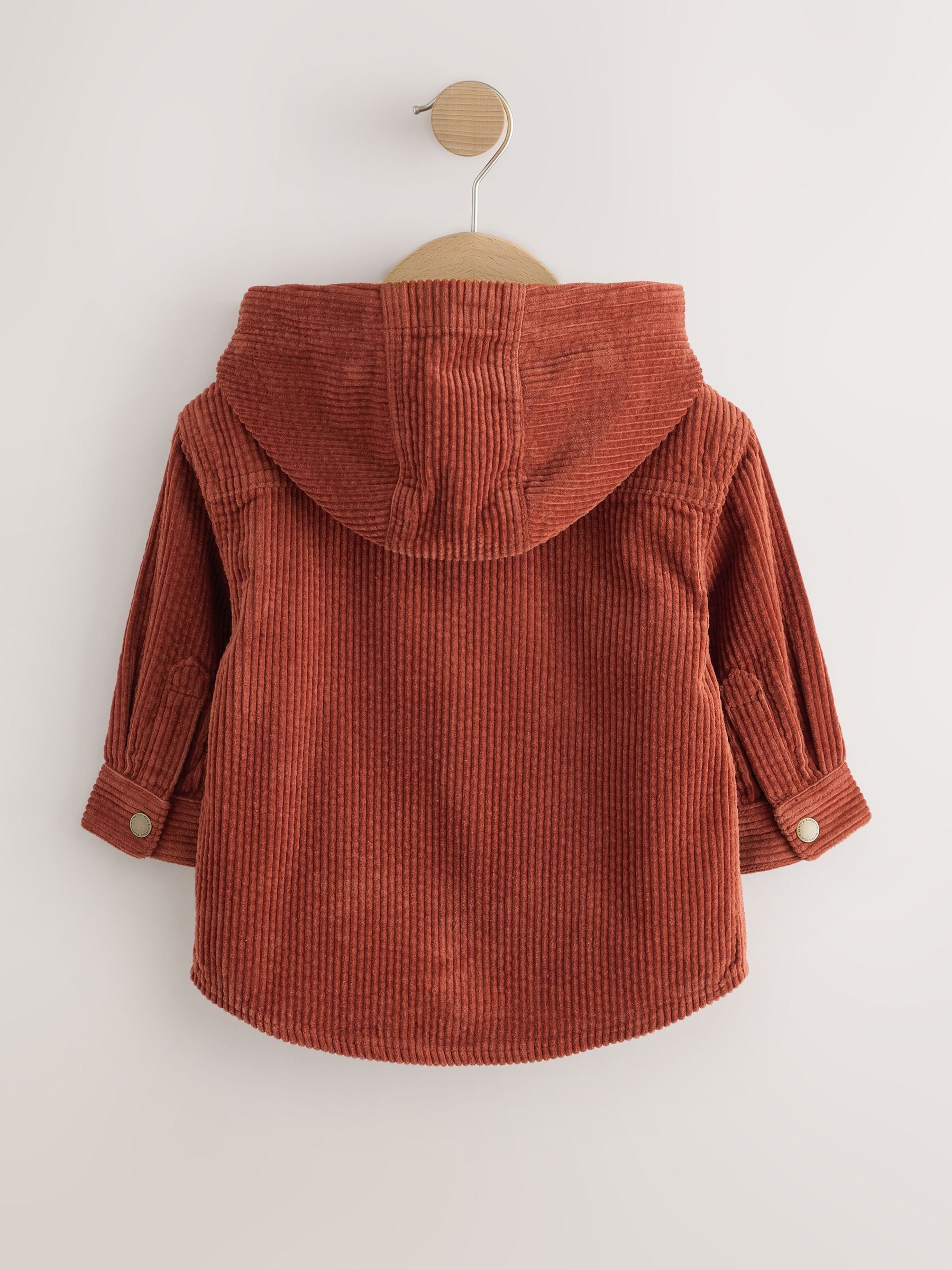 Roestrood - Set van 2 Pieces van corduroy overshirt en T-shirt Met capuchon (3mnd -7jr)