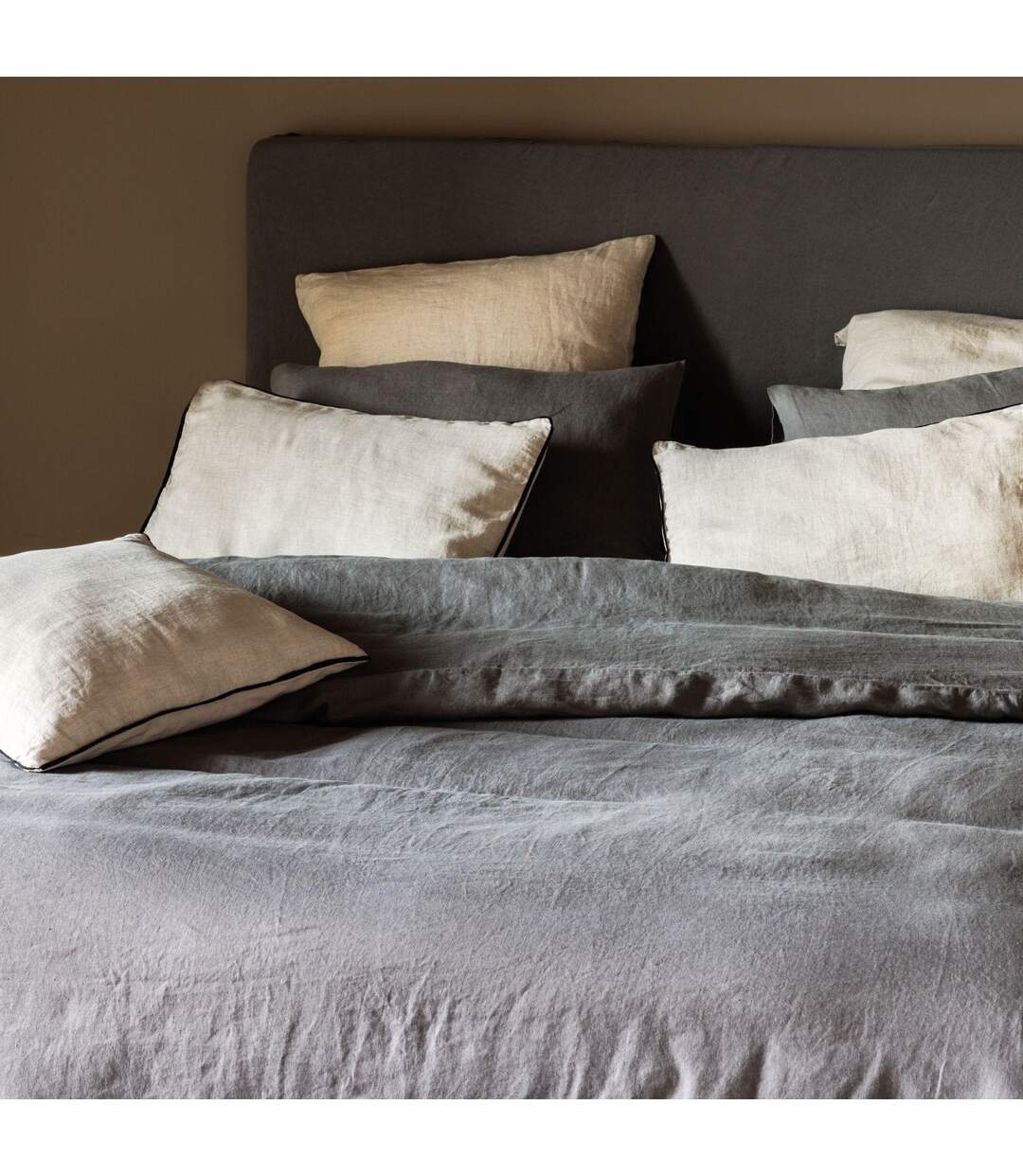 Drap housse en lin lavé froissé 90x190 cm SONATE blanc Neige