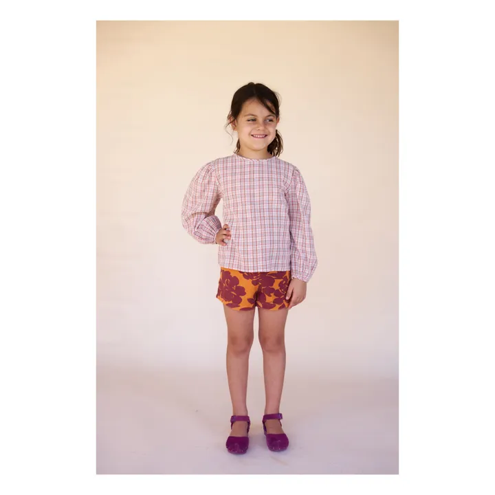 Longlivethequeen Short Fleurs Eponge | Orange