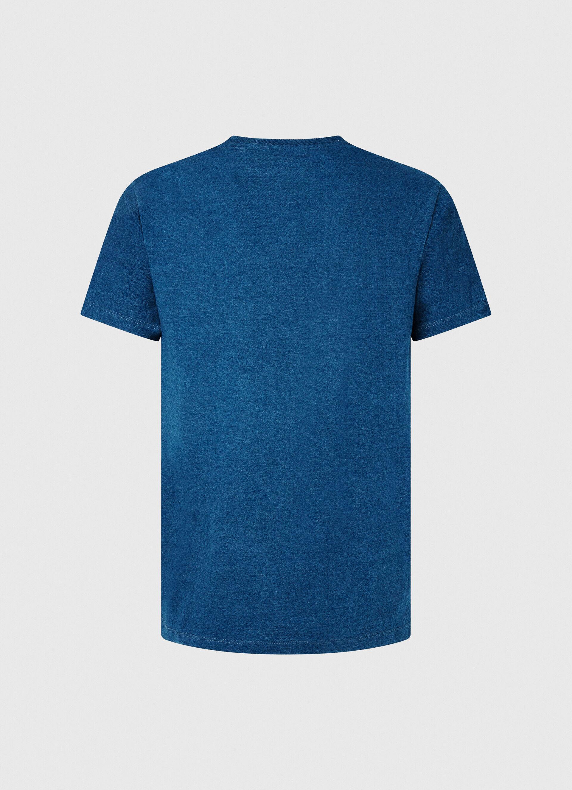 Camiseta de algodão com logotipo estampado - azul índigo