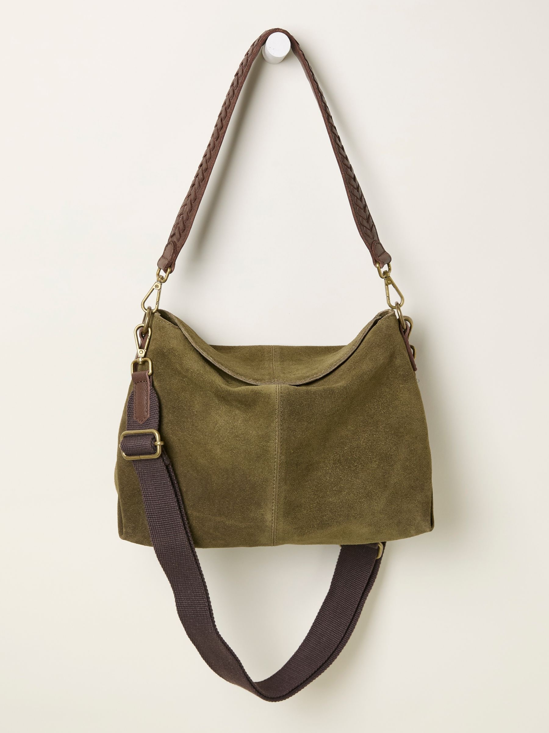 Groen - FatFace Suede Envelope Bag