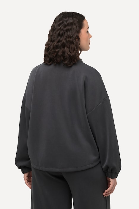 Sweatshirt, Stehkragen, Oversized, Langarm