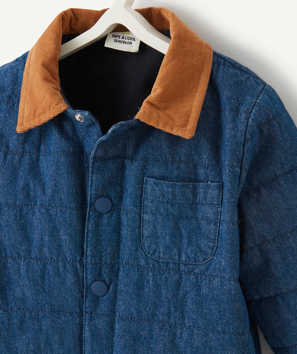CHEMISE STYLE SURCHEMISE BLEUE AVEC COL CAMEL BÉBÉ GARÇON