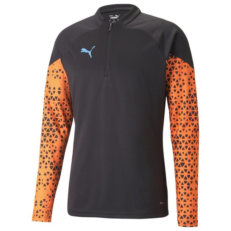 PUMA Maillot d'Entraînement IndividualCUP Fermeture Éclair 1/4 - Noir/Orange