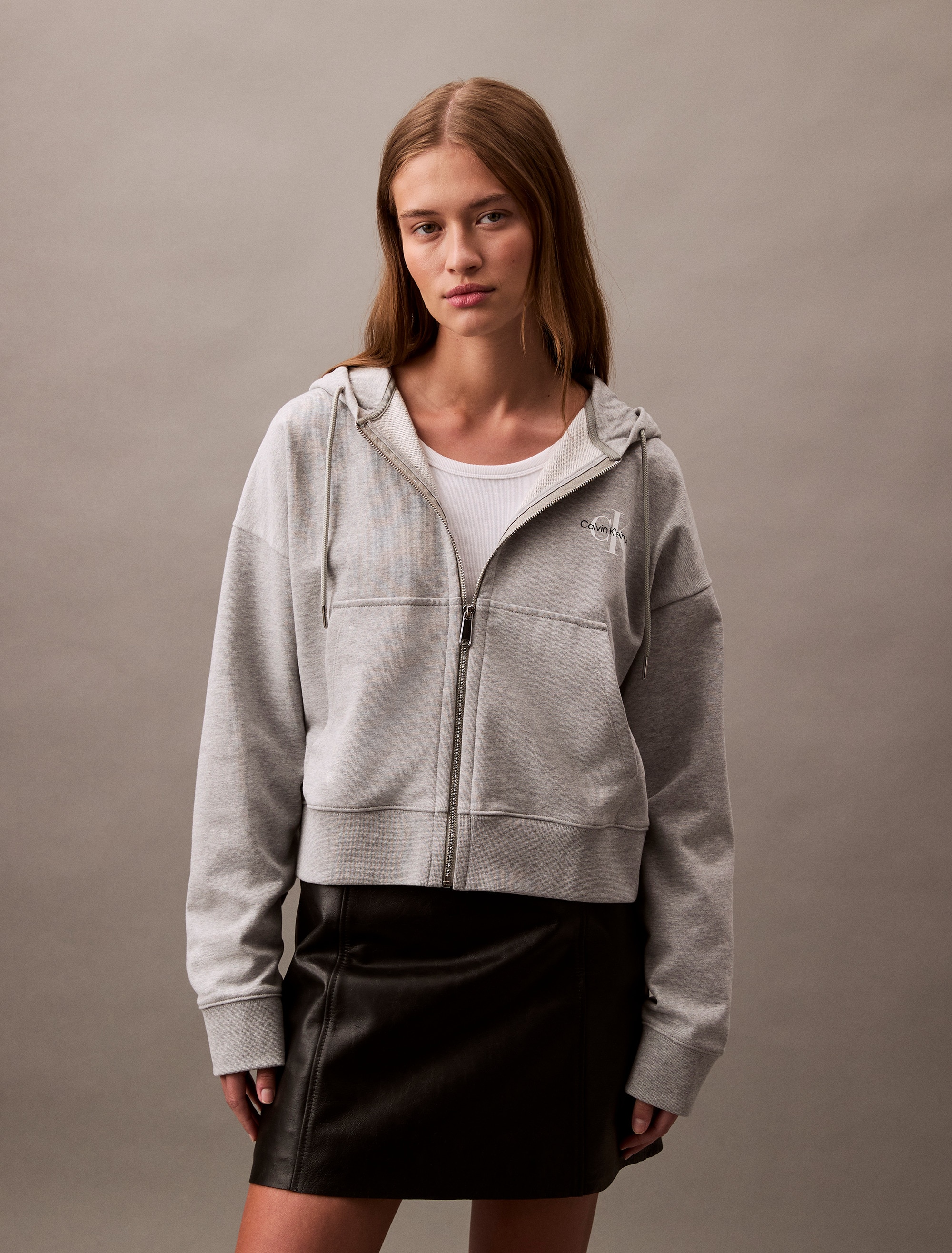 Calvin Klein Jeans Sweatjacke »MNLG FRNCH TRRY FZ B«, Mit Rundhalsausschnitt