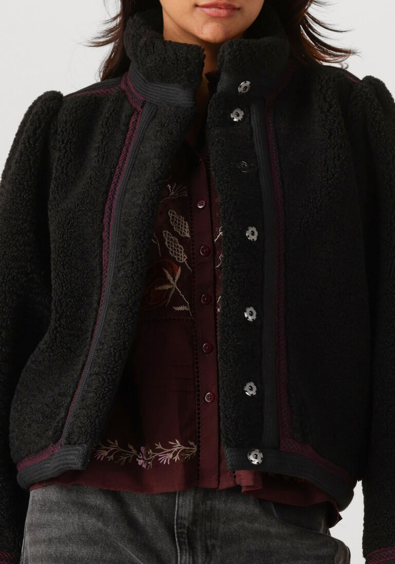 zwarte antik batik teddy jas sally jacket