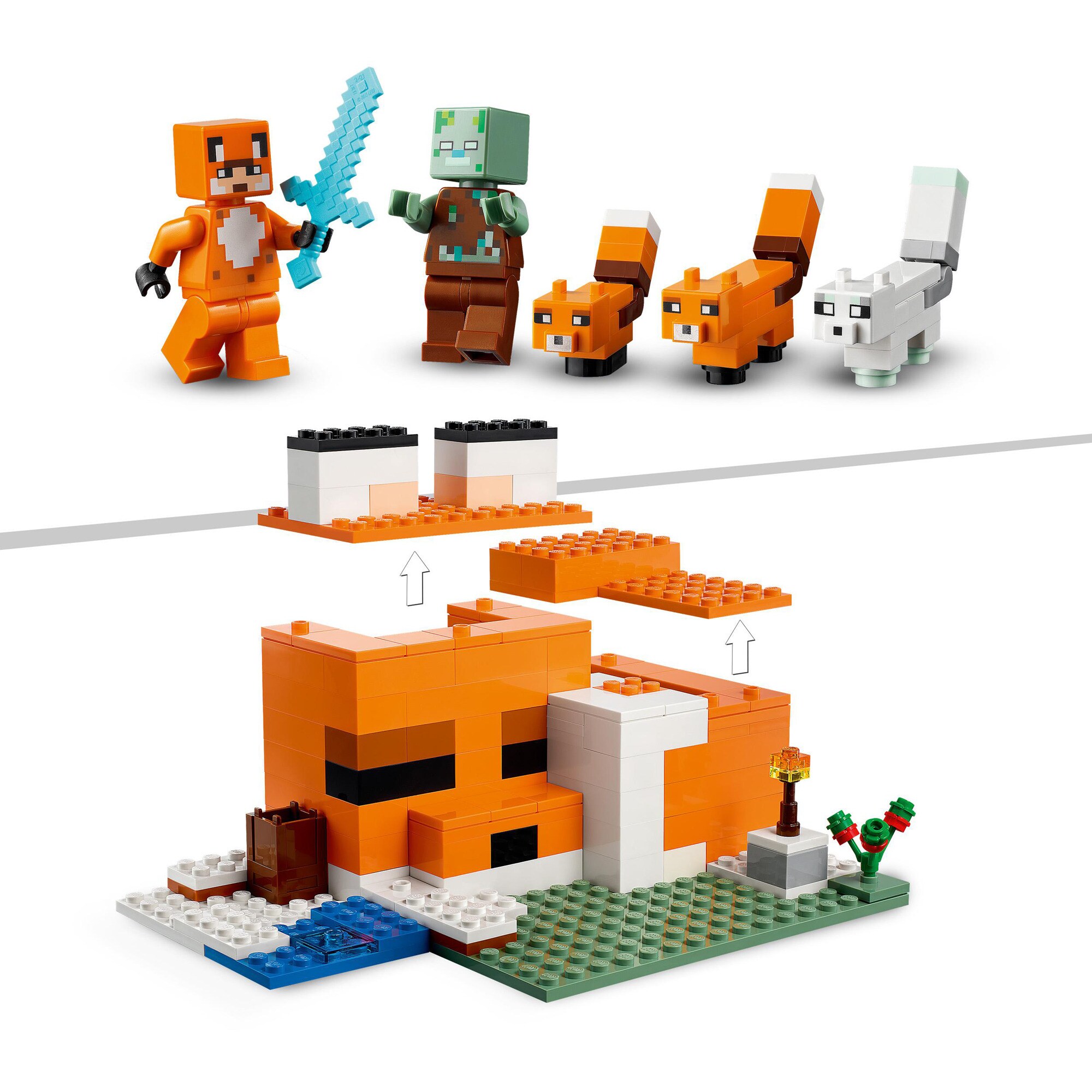LEGO Konstruktionsspielzeug Minecraft Die Fuchs-Lodge
