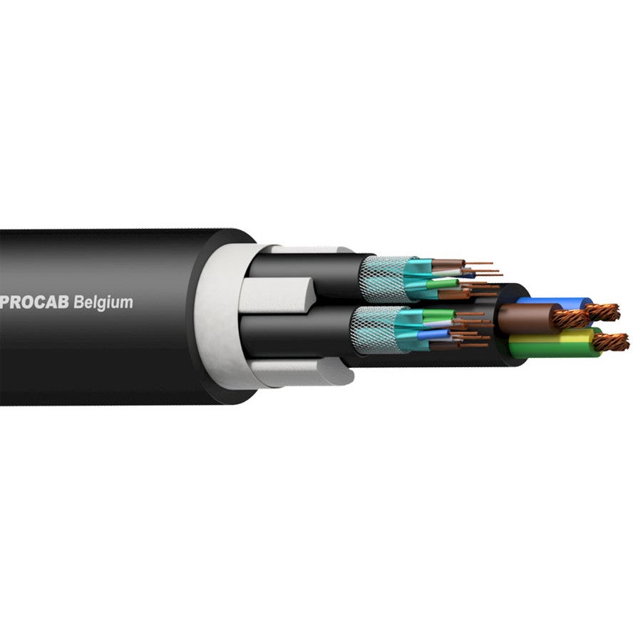 Procab PNC2527/1 hybride power/netwerk kabel 2x CAT7 + 3G2.5 (per meter)