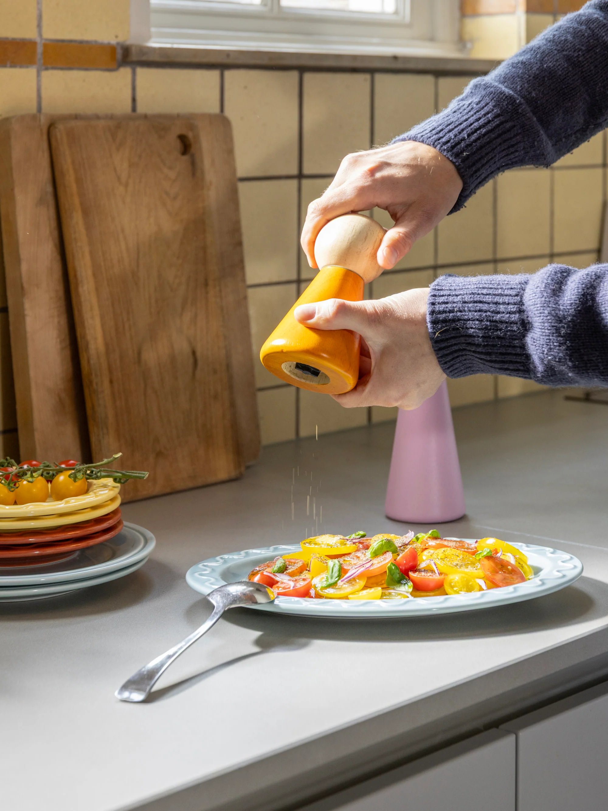 Handgemaakte houten zout- en pepermolen Halma
