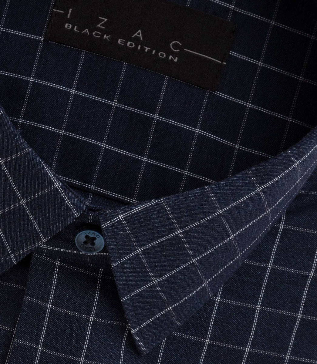 Chemise à carreaux marine 